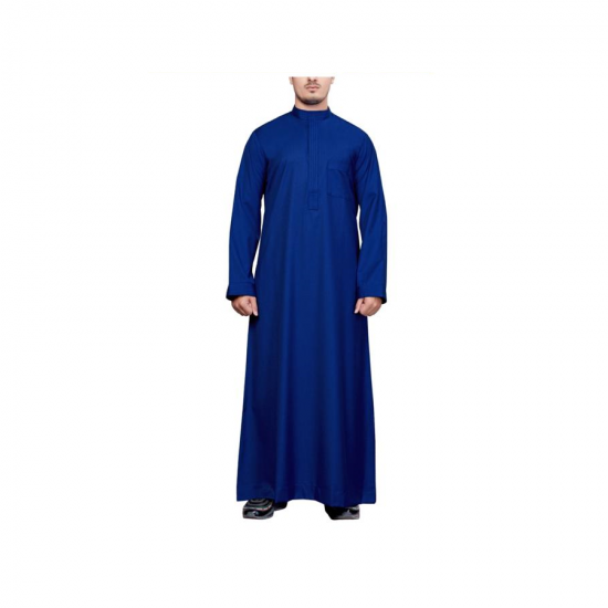 Latest Designed Thobes with Solid Blue Colored Top Quality Material Made Islamic Cloth Thobes For Men`s Wearing Uses Latest Designed Thobes with Solid Blue Colored Top Quality Material Made Islamic Cloth Thobes For Men`s Wearing Uses