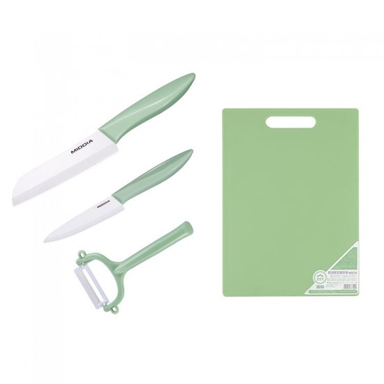MIDDIA Santoku Knife Set Top Grade Baby Food Cutter Ceramic Colorful Fruit Kit Knives Set Peeler With Cutting Board MIDDIA Santoku Knife Set Top Grade Baby Food Cutter Ceramic Colorful Fruit Kit Knives Set Peeler With Cutting Board