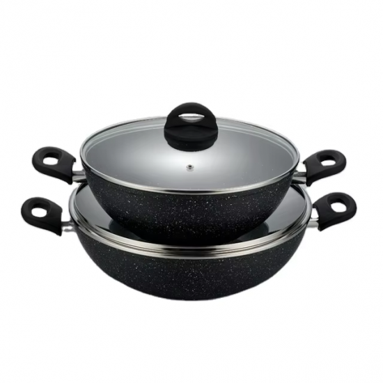 Modern Design Forged Aluminum Nonstick Wok Set Sustainable and Eco-Friendly Metal Cooking Utensil Modern Design Forged Aluminum Nonstick Wok Set Sustainable and Eco-Friendly Metal Cooking Utensil