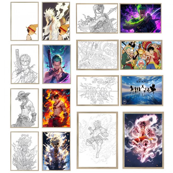 High quality luffy led decorative light painting lamp anime one piece light painting photo with frame pintura ligera High quality luffy led decorative light painting lamp anime one piece light painting photo with frame pintura ligera