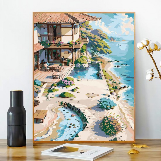 Diy Digital Oil Painting Hand-Painted Cartoon Landscape Filling Decorative Healing Painting for Home for Children's Room Decor Diy Digital Oil Painting Hand-Painted Cartoon Landscape Filling Decorative Healing Painting for Home for Children's Room Decor