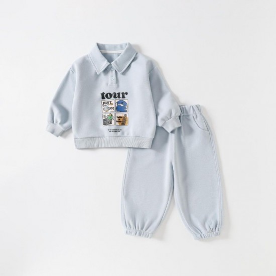 Manufacturer Wholesale Cotton Polyester Cartoon Print Top Pants Children Clothing Set Manufacturer Wholesale Cotton Polyester Cartoon Print Top Pants Children Clothing Set