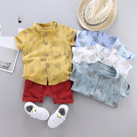 Cotton Casual Short Sleeve Logo Logo Boys Shorts Set - Customizable for Spring, Summer, and Autumn Seasons Cotton Casual Short Sleeve Logo Logo Boys Shorts Set - Customizable for Spring, Summer, and Autumn Seasons