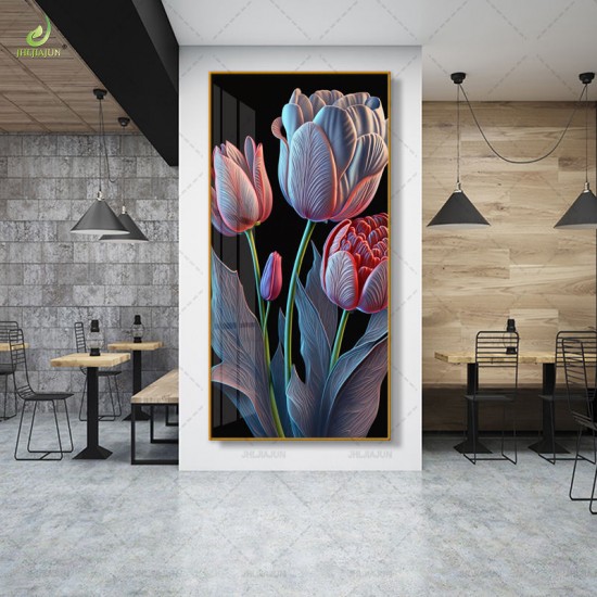 Luxury Decoration HD Printed Canvas Painting Rose Crystal Porcelain Painting Home Decoration and LED Mural Painting Luxury Decoration HD Printed Canvas Painting Rose Crystal Porcelain Painting Home Decoration and LED Mural Painting