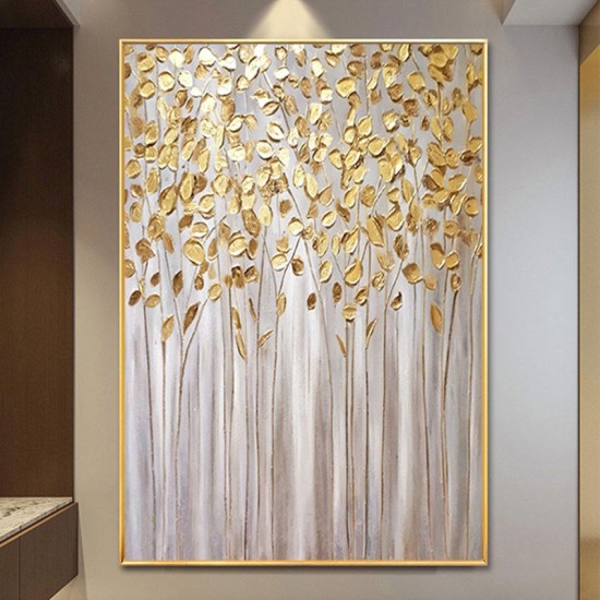 Modern Home Decor Hand Painted Textured Abstract Gold Leaf Wall Art Handmade Oil Painting Art Canvas Modern Home Decor Hand Painted Textured Abstract Gold Leaf Wall Art Handmade Oil Painting Art Canvas