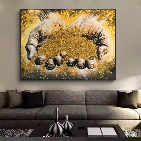 Modern home decor 3D effect Industrious hands epoxy gold stone crystal porcelain painting Custom oil painting on canvas Modern home decor 3D effect Industrious hands epoxy gold stone crystal porcelain painting Custom oil painting on canvas