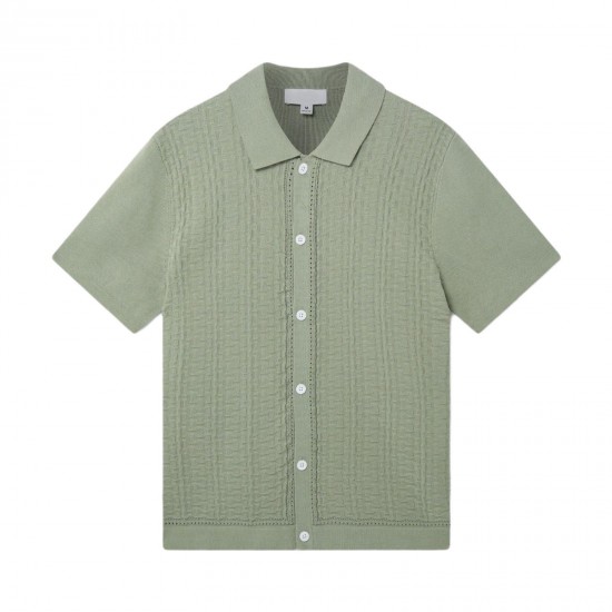 Men Hollow Out Button Up Hawaiian Knitted Tee Shirt Knitwear Custom LOGO Men Casual Vintage Breathable Cotton Polo Knit T Shirt Men Hollow Out Button Up Hawaiian Knitted Tee Shirt Knitwear Custom LOGO Men Casual Vintage Breathable Cotton Polo Knit T Shirt