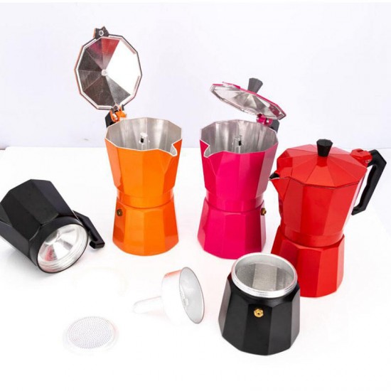 Custom Logo Color Aluminum Moka Pot Kahve Stovetop Italian Coffee Maker Mocha Pot Custom Logo Color Aluminum Moka Pot Kahve Stovetop Italian Coffee Maker Mocha Pot