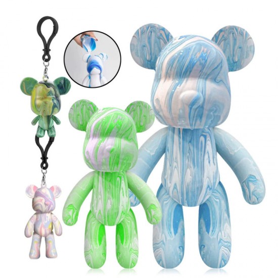 Hot Sale DIY Painting Violence Bear Manual Fluid Painting Creative Home Room Decoration Hand Made Doll Figurine Toys Hot Sale DIY Painting Violence Bear Manual Fluid Painting Creative Home Room Decoration Hand Made Doll Figurine Toys