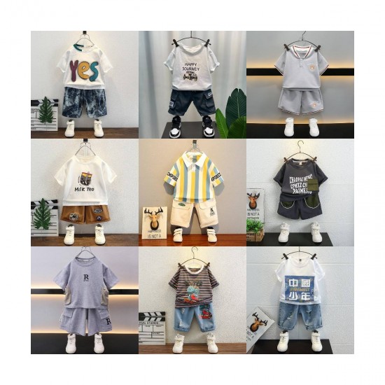 Summer European Style Cotton Kids Print Baby Boy Clothes Sets Children's Clothing Sets Children's wear Summer European Style Cotton Kids Print Baby Boy Clothes Sets Children's Clothing Sets Children's wear