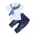Cozy Winter Bundle for Baby Boy: 3-Piece Set Including Soft T-Shirt, Warm Jeans Pant, and Snug Scarf
