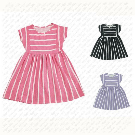Fashion Boutique Infant Girls Clothing Sleeveless Striped Print Dress Casual Baby Girls Cotton Dress Clothes For Summer Fashion Boutique Infant Girls Clothing Sleeveless Striped Print Dress Casual Baby Girls Cotton Dress Clothes For Summer