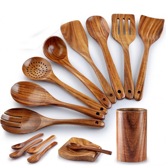 Hot Sale Kitchen Items 15 in 1 Wood Teak Wooden Cooking Turners Spoons Spatula Utensil Sets Hot Sale Kitchen Items 15 in 1 Wood Teak Wooden Cooking Turners Spoons Spatula Utensil Sets