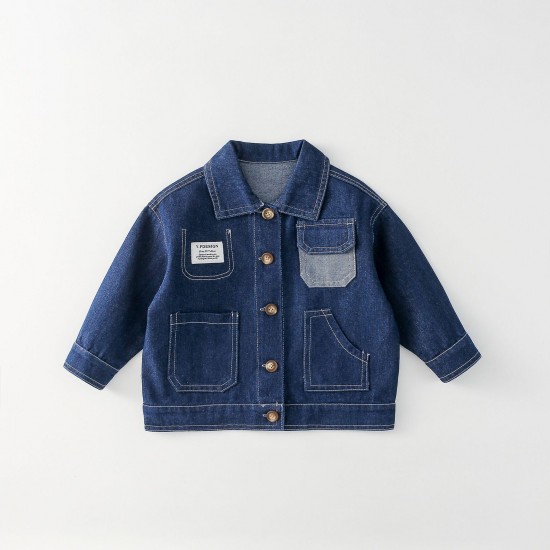 Factory Wholesale 85% Cotton 15% Polyester Blue Denim Jean Boy Children's Clothing Jackets Factory Wholesale 85% Cotton 15% Polyester Blue Denim Jean Boy Children's Clothing Jackets